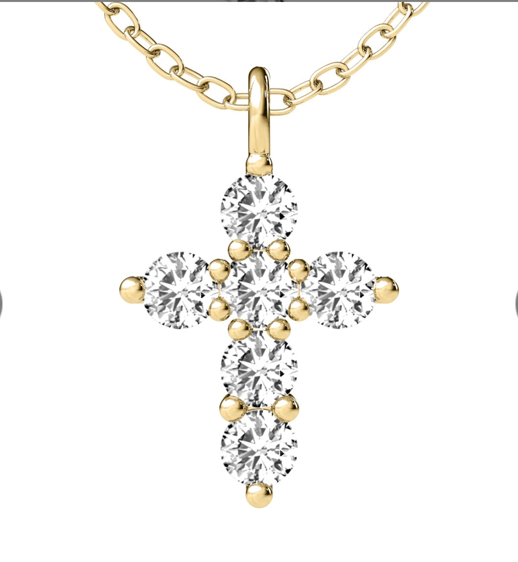 14Kt Gold Diamond Cross 1.80ct